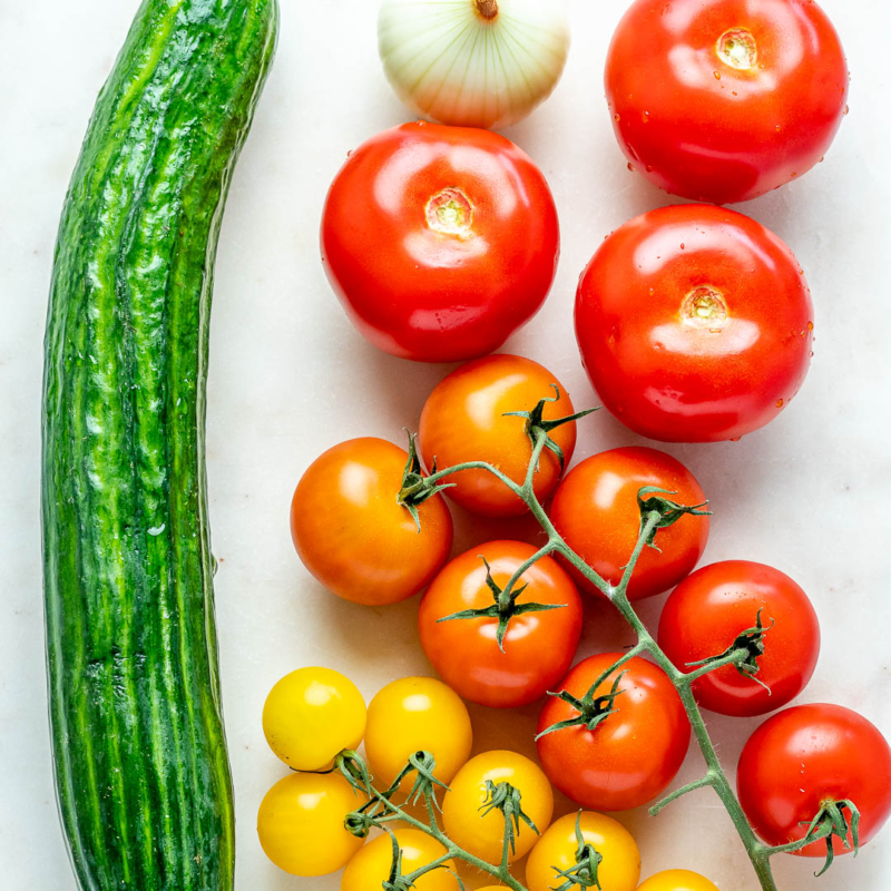 tomato and cucumber